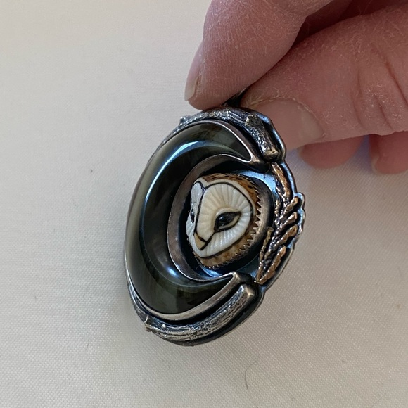LisaJDesigns and Laura Mears Owl & Polychrome jasper moon 🌔 - Picture 9 of 10